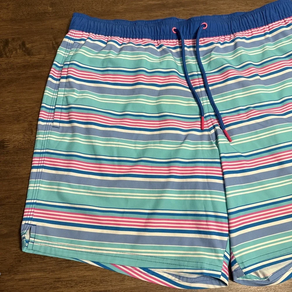 Vineyard‎ Vines Swim Trunks Men Medium Striped Mesh Lined Shorts Stretch